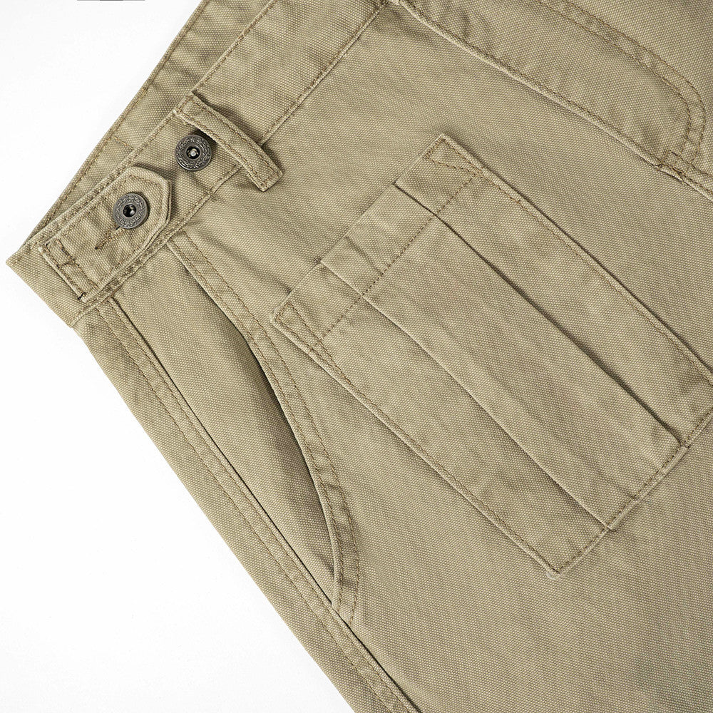 Workwear Straight Leg Long Pants Men's Vibe American Style Pleated Design Irregular Pocket Drawstring Loose Casual Trousers