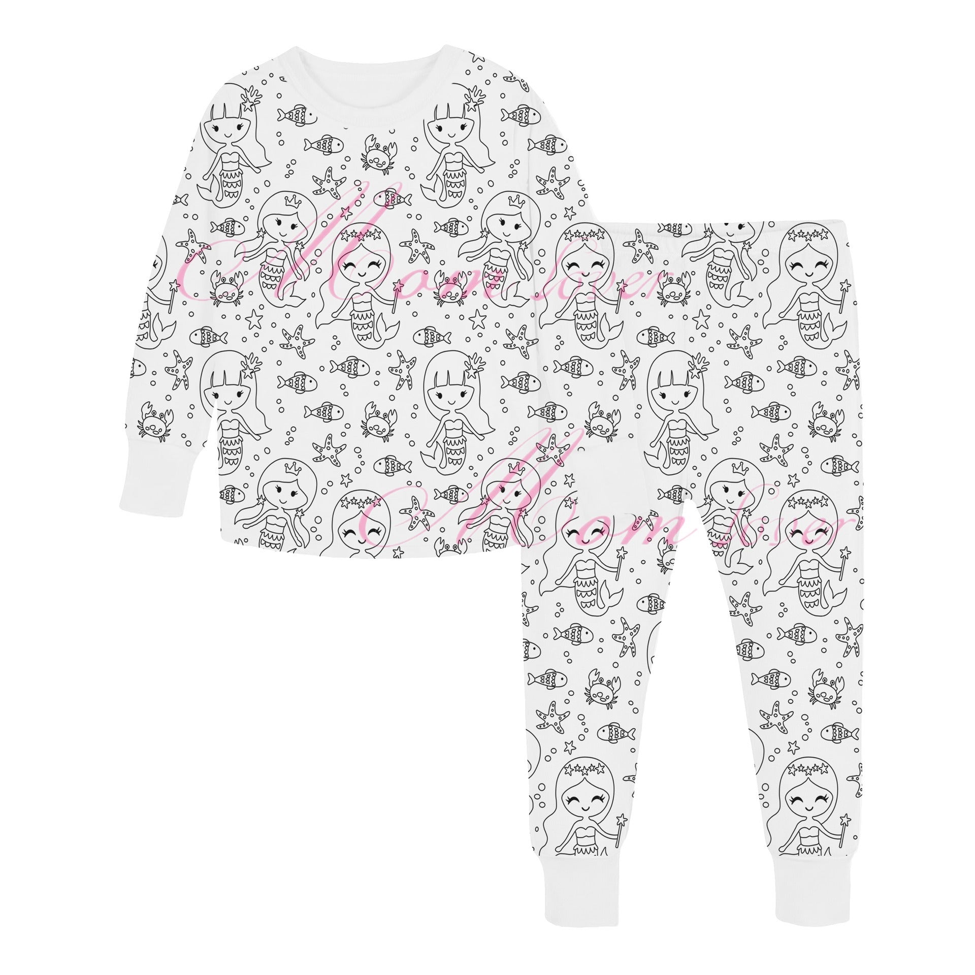 Children's graffiti pajamas DIY hand-painted colorable set for home decor coloring pajama sets