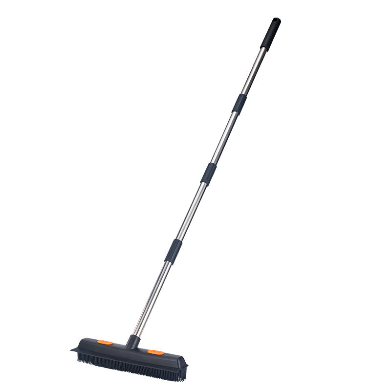 Cleaning Brush Stainless Steel Silicone Floor Brush Water Scraping Brush Long Handle Magic Carpet Brush