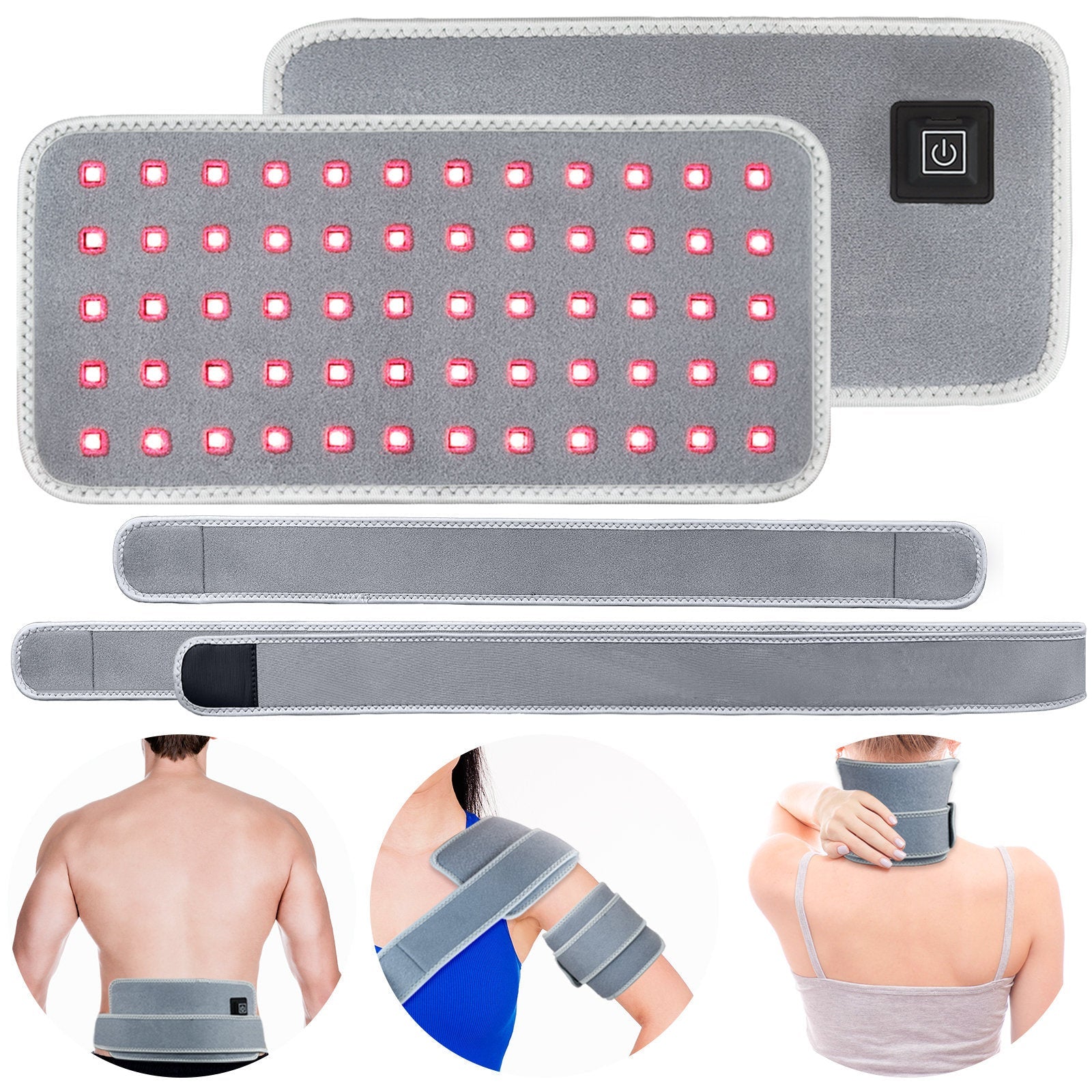 60 LEDs Infrared Therapy Pad for Lumbar Disc Herniation: Compact, Portable, and Promotes Blood Circulation
