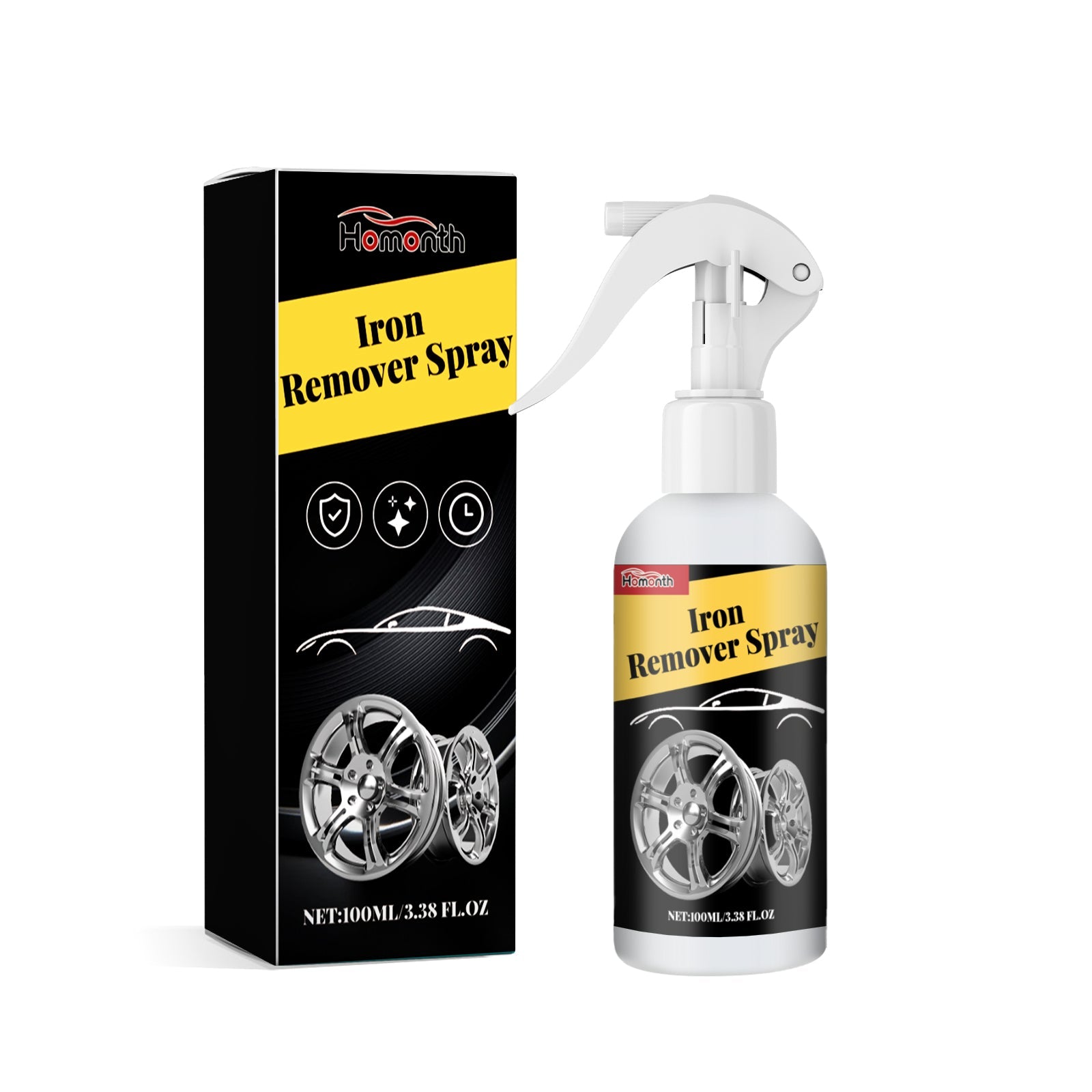Iron Remover Spray, Auto Paint Tire Rust Removal Polishing Cleaning Agent