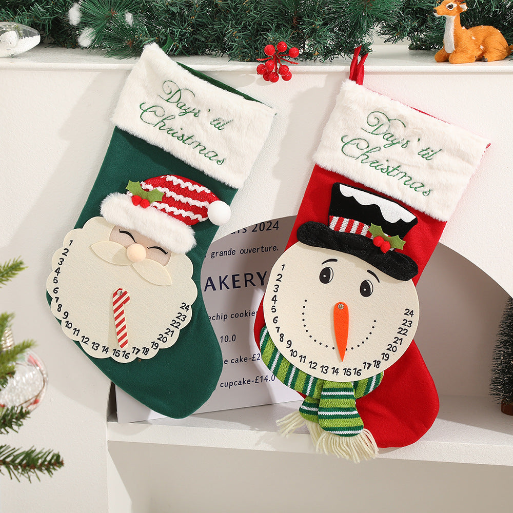 Christmas tree decoration gift bag, Santa Claus snowman knitted socks, home party decoration pendant
