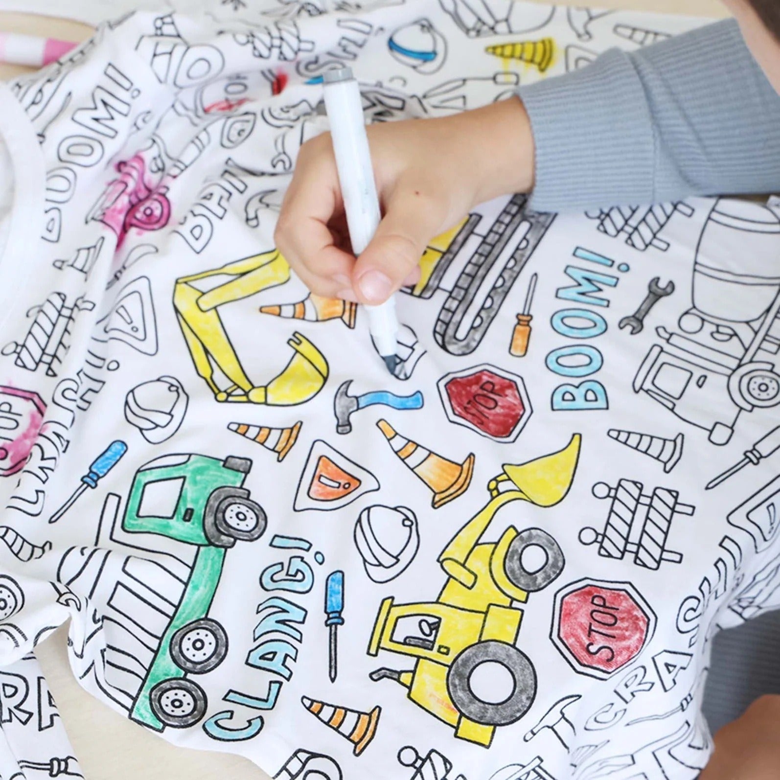 Children's graffiti pajamas DIY hand-painted colorable set for home decor coloring pajama sets