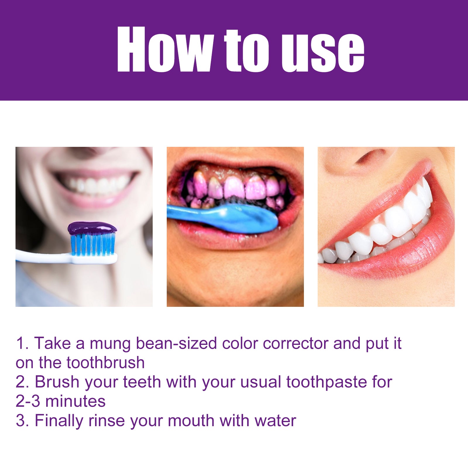 Color Correcting Technology, Clean Stains And Oral Odor Care For Gums Whitening Tooth Toothpaste