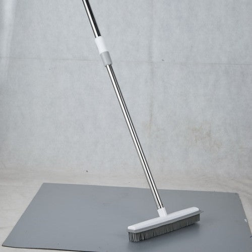 Cleaning Brush Stainless Steel Silicone Floor Brush Water Scraping Brush Long Handle Magic Carpet Brush