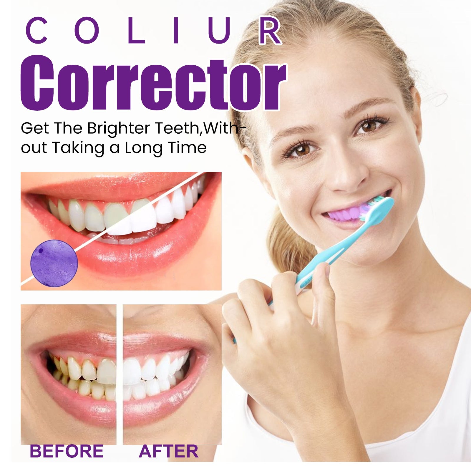 Color Correcting Technology, Clean Stains And Oral Odor Care For Gums Whitening Tooth Toothpaste