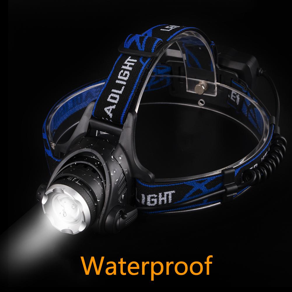 3800LM XM-L T6 LED Headlamp Zoomable Headlight Waterproof Torch Flashlight