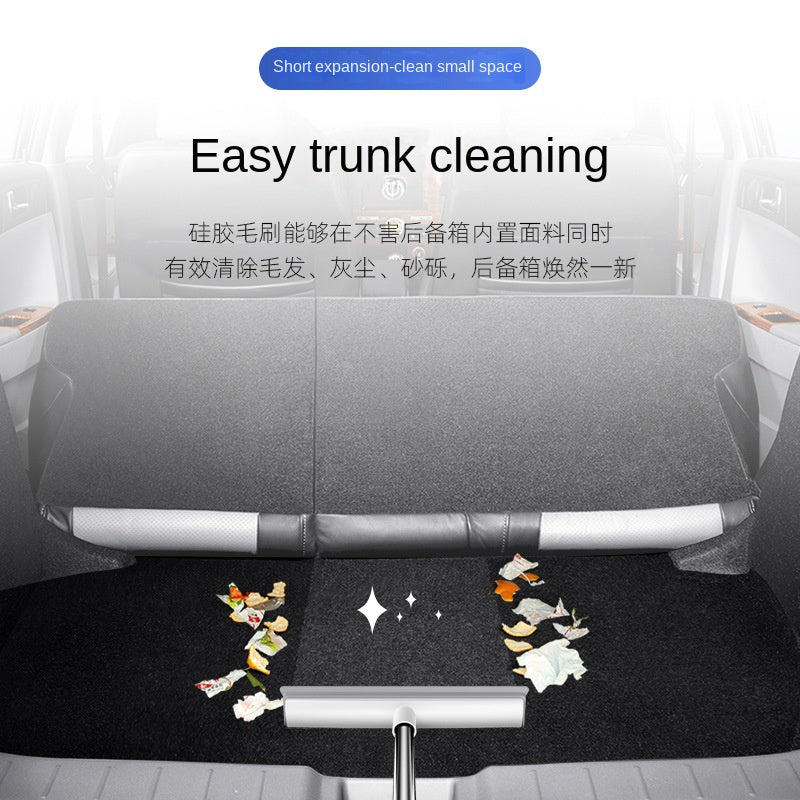 Cleaning Brush Stainless Steel Silicone Floor Brush Water Scraping Brush Long Handle Magic Carpet Brush