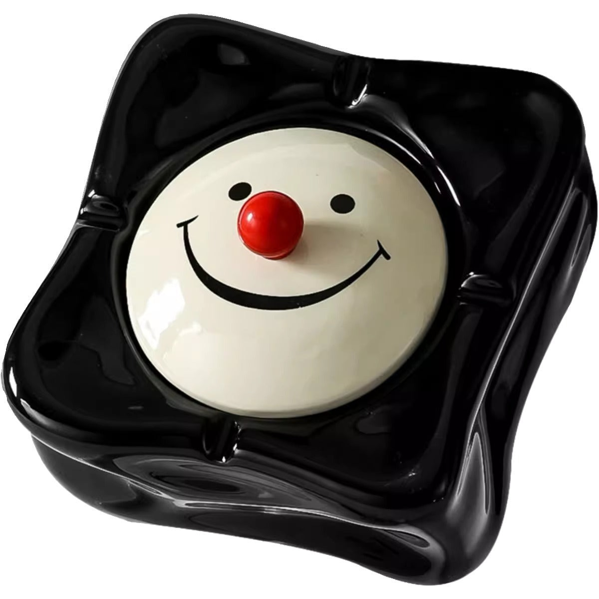 Light luxury and high-end feeling, home living room, anti fly ash with lid, office, high-end and atmospheric level, ceramic creative ashtray