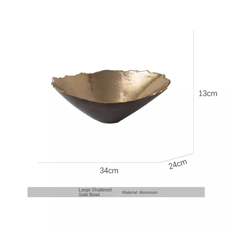 Modern Luxury Oval Edge Decorative Tray Creative Home Dining Table Fruit Plate Ornament