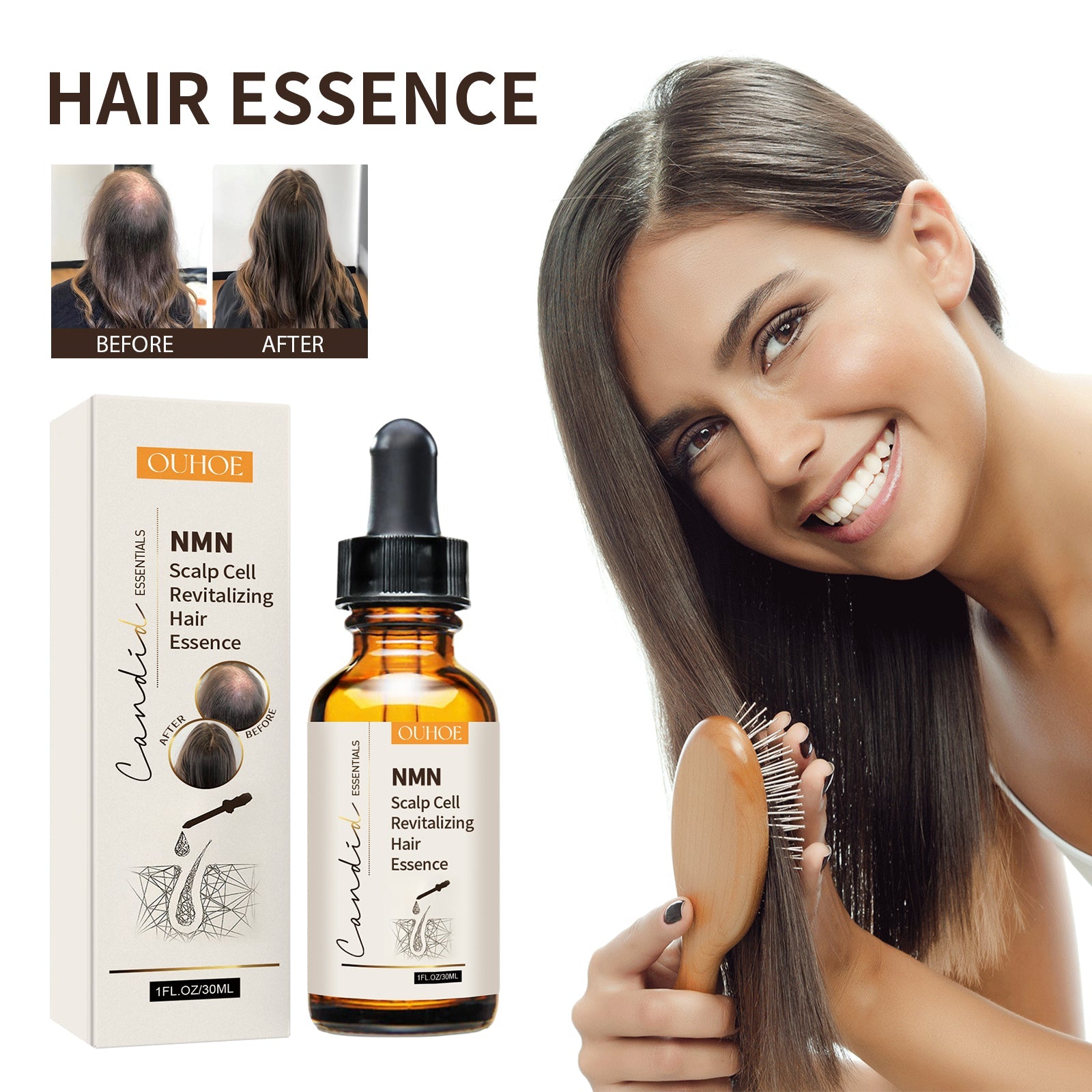 NMN Scalp Cell Revitalizing Hair Essence, Hair Care Strengthen And Strengthen Hair Repair Hair Root Thickening Hair Moisturizing Essence