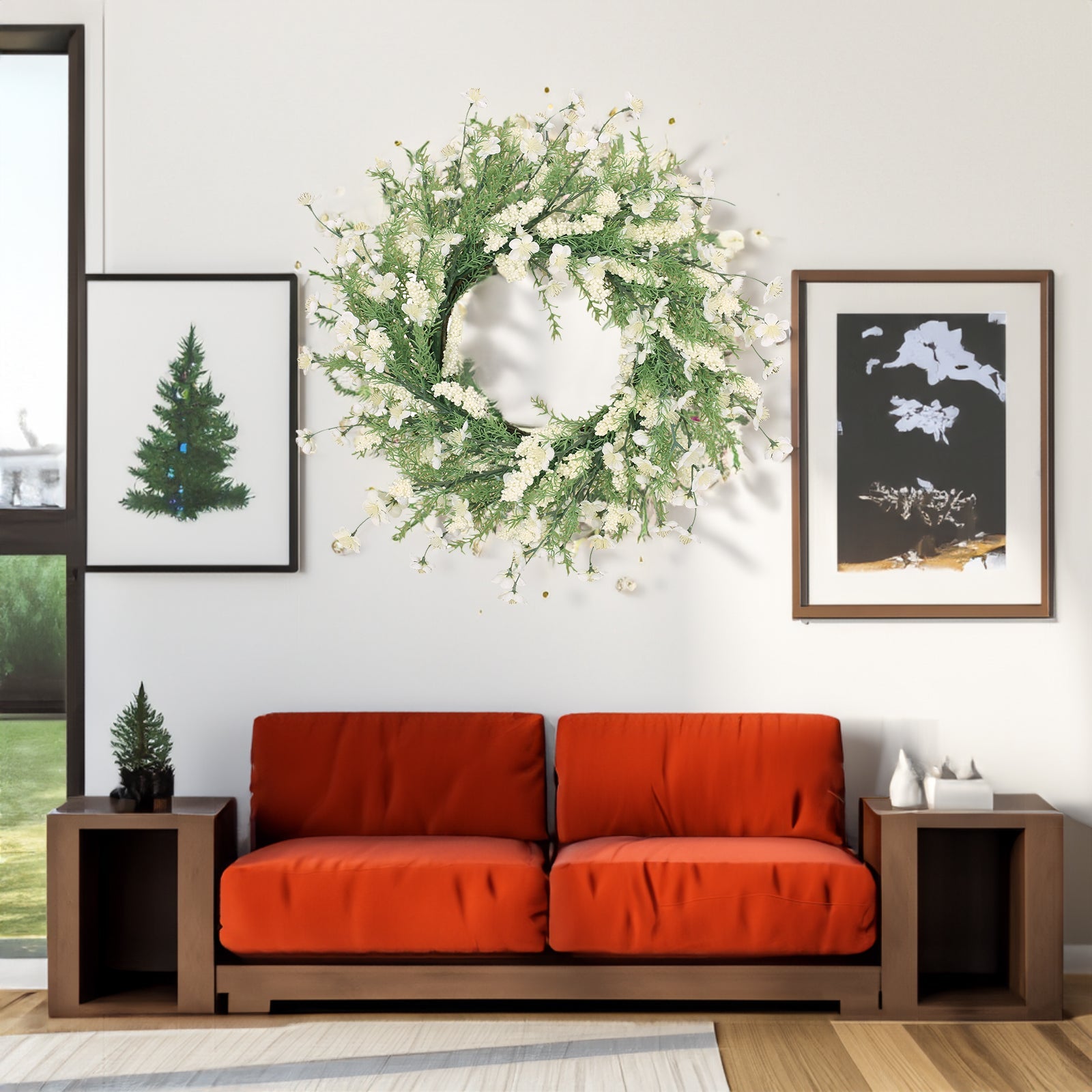 30" Plum Blossom Wreath