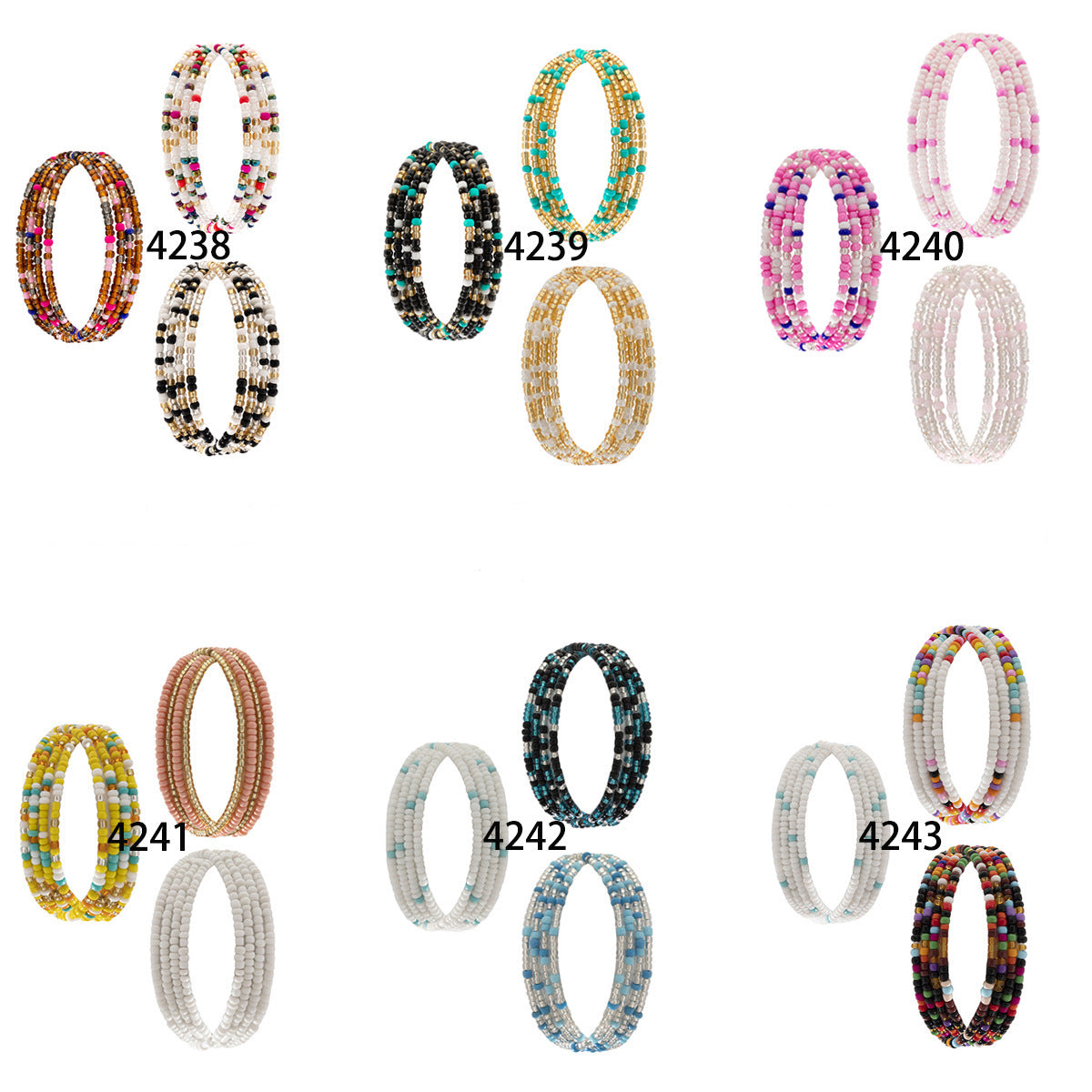 Summer beach rice bead double-layer waist chain waist chain ethnic style elastic bead waist accessory
