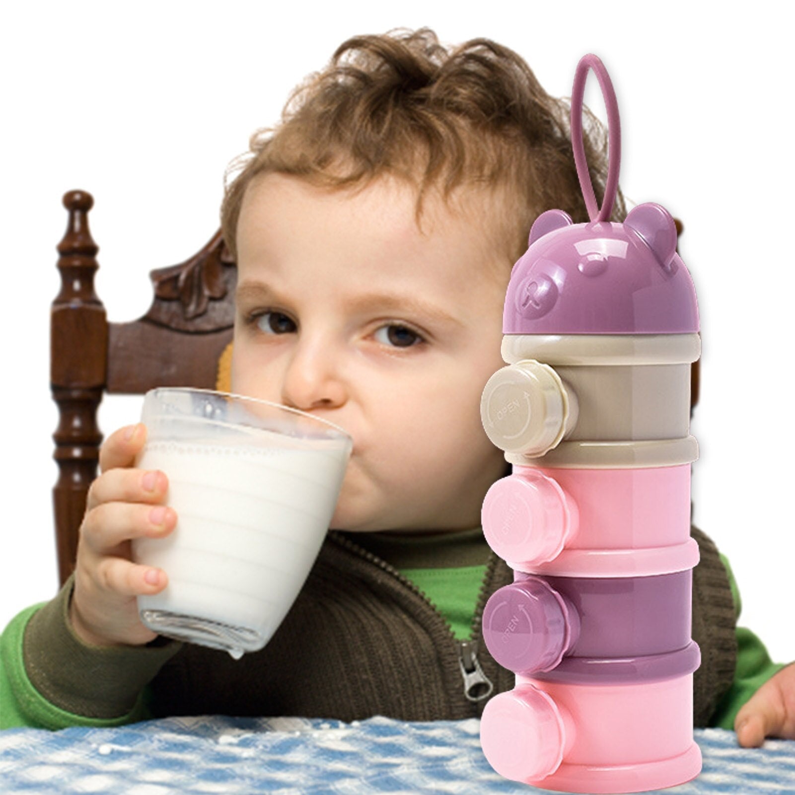 4 Layers Formula Container Large-capacity Baby Formula Dispenser Infant Milk Powder Storage Box Food Container Snack Cups