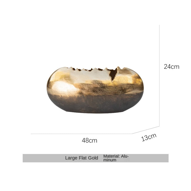 Modern Luxury Oval Edge Decorative Tray Creative Home Dining Table Fruit Plate Ornament