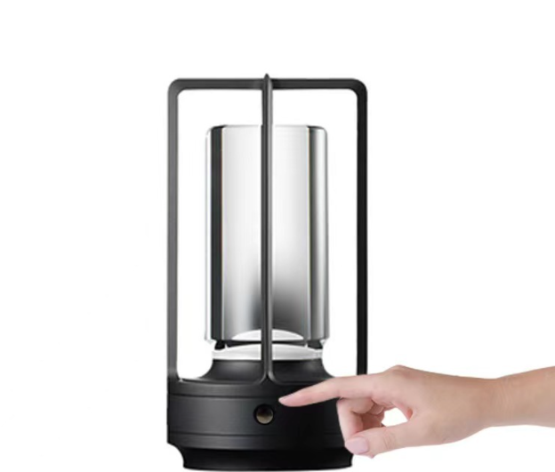 "Vintage Aluminum Table Lamp with LED Dining Table Ambience Light, USB Charging, Touch Control, Decorative Bar and Camping Night Light"