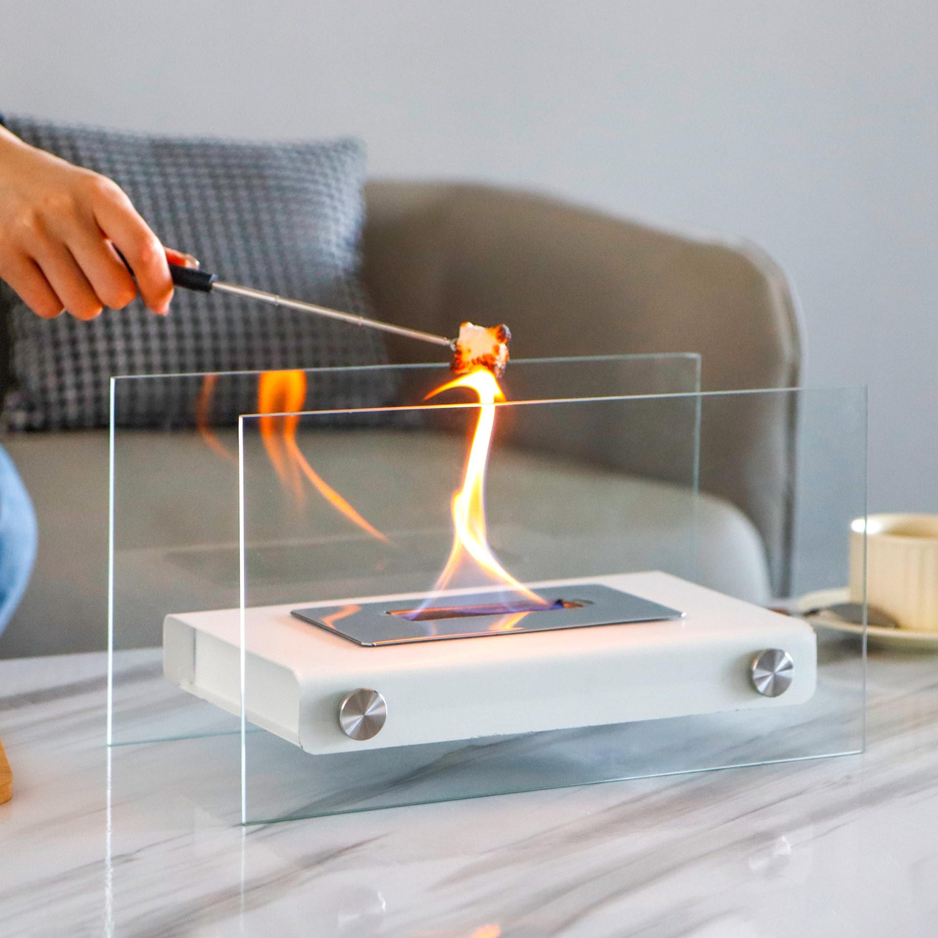 Rectangular alcohol fireplace heating decoration brazier fireplace smokeless flame ethanol fireplace
