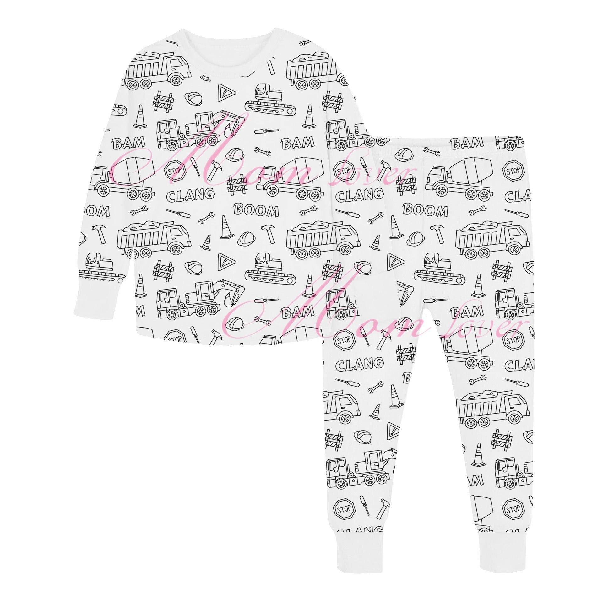 Children's graffiti pajamas DIY hand-painted colorable set for home decor coloring pajama sets