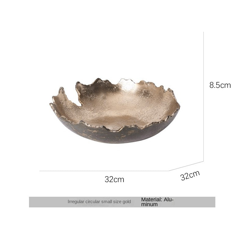 Modern Luxury Oval Edge Decorative Tray Creative Home Dining Table Fruit Plate Ornament