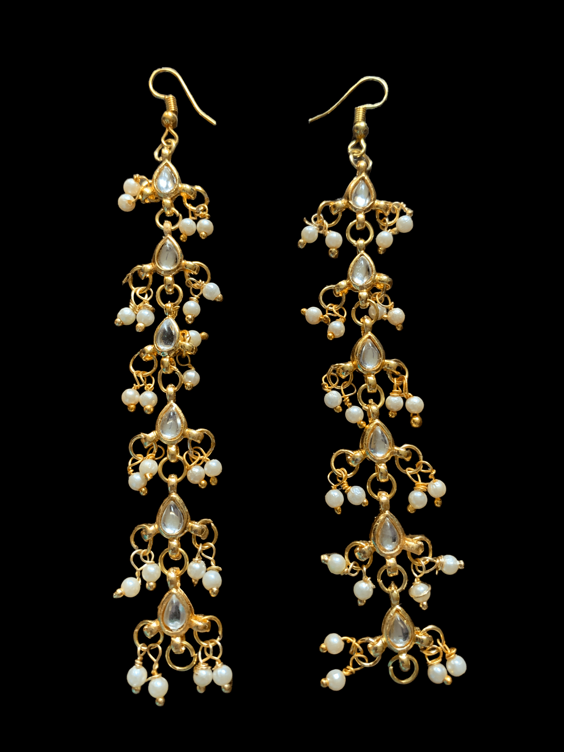 DES3 Kundan pearl chain ear supports ( READY TO SHIP )