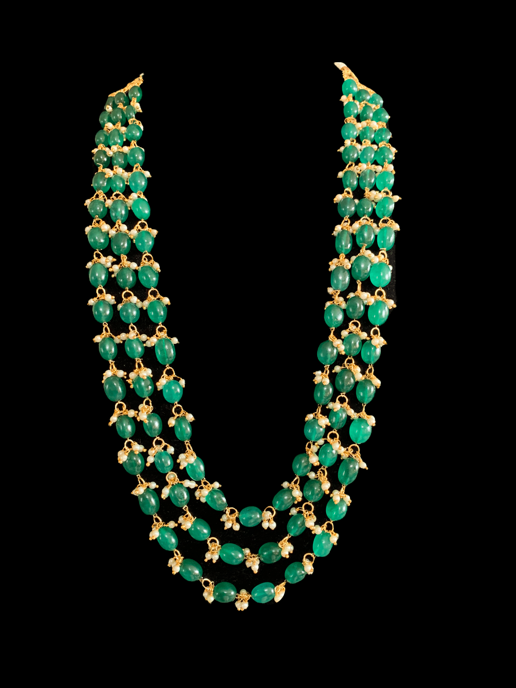 NS306 Piyali beaded necklace - green ( READY TO SHIP )