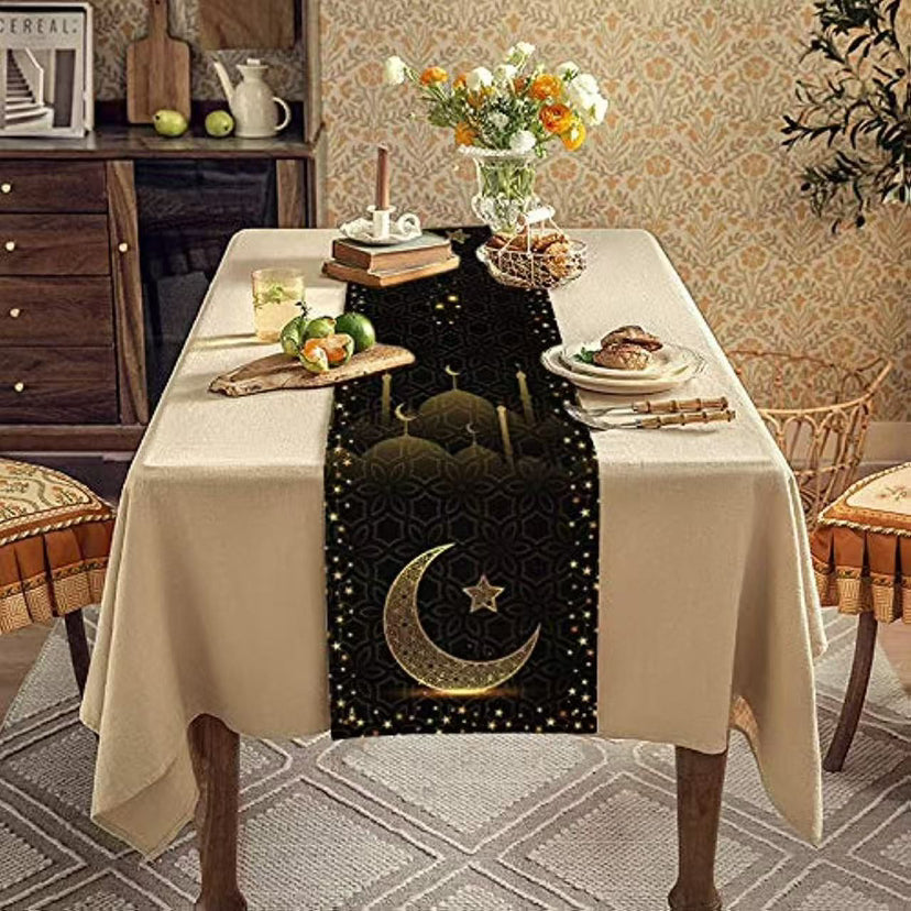 Printed Moon Castle House Tablecloth Home Decoration Party Festival Atmosphere Table Flag
