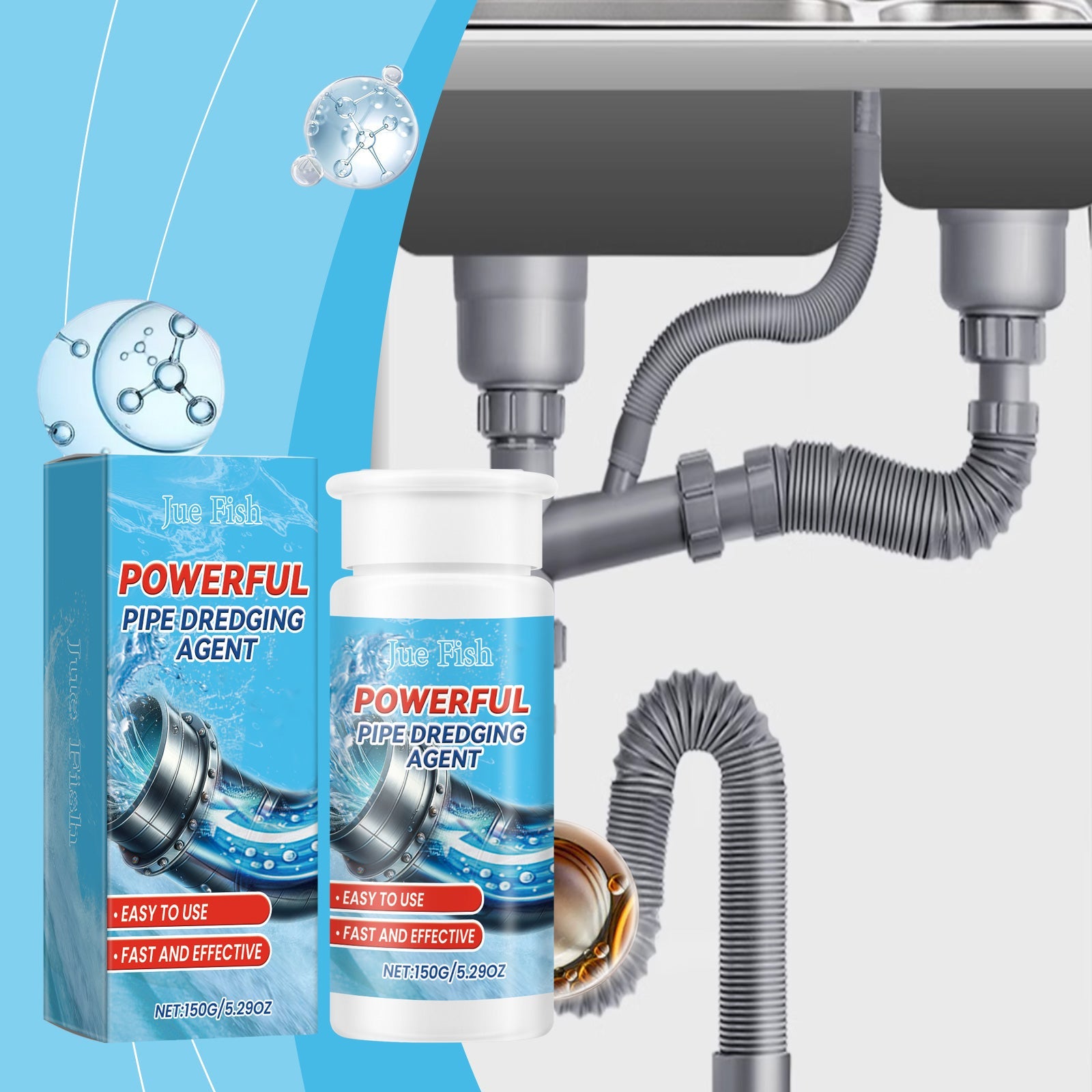 Pipe Dredge Agent Sink Drain Kitchen Toilet Pipe Quick Dredge Clean Decontaminate