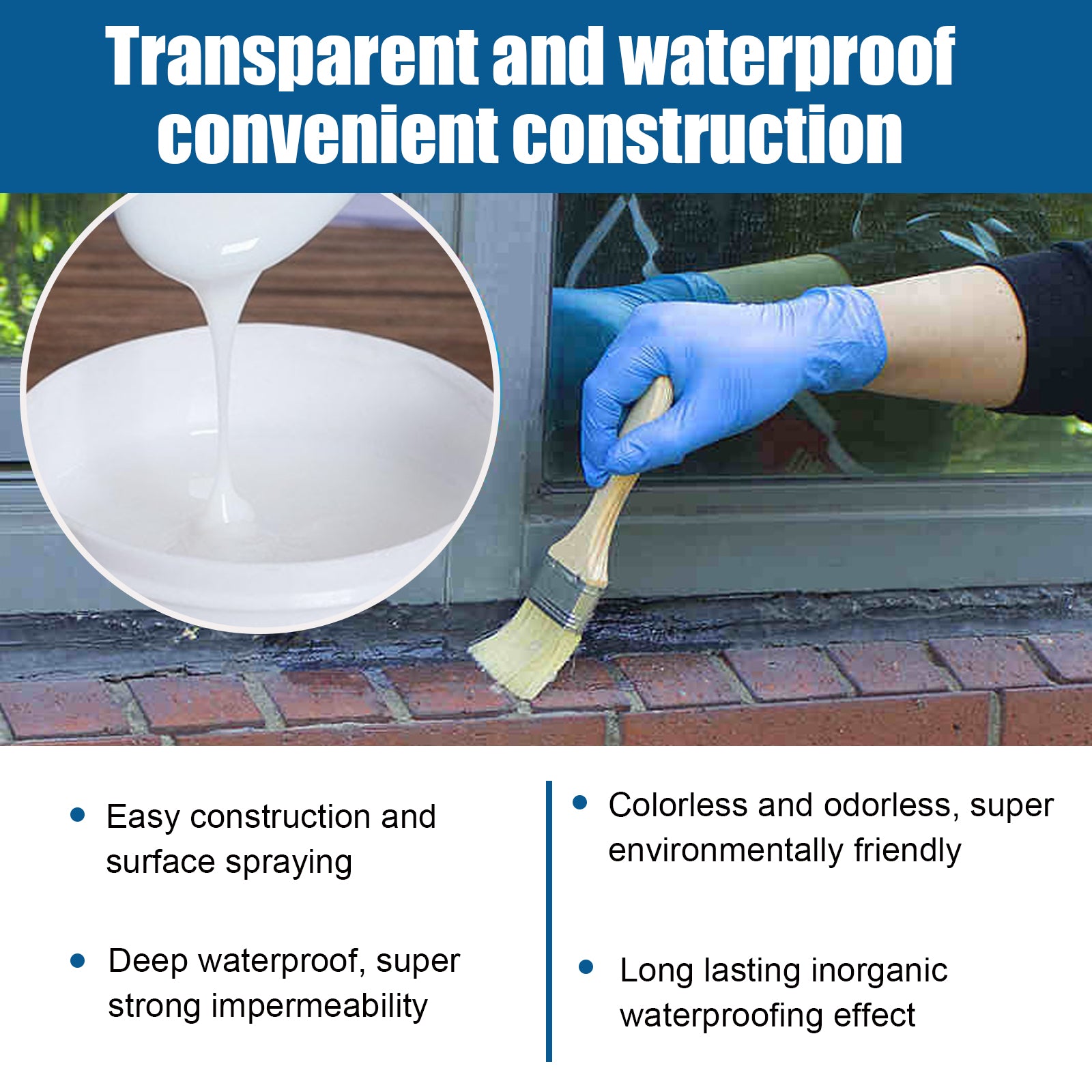 Transparent Waterproof Adhesive, Transparent Waterproof Paint Bathroom Balcony Smashing Brick Roof Leak Proof Glue