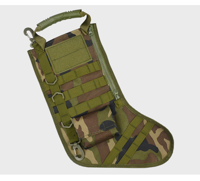 Tactical Christmas Stockings Military Storage Bag Christmas Stockings Hanging Decorations Outdoor Sports Multi-Functional Portable Bag