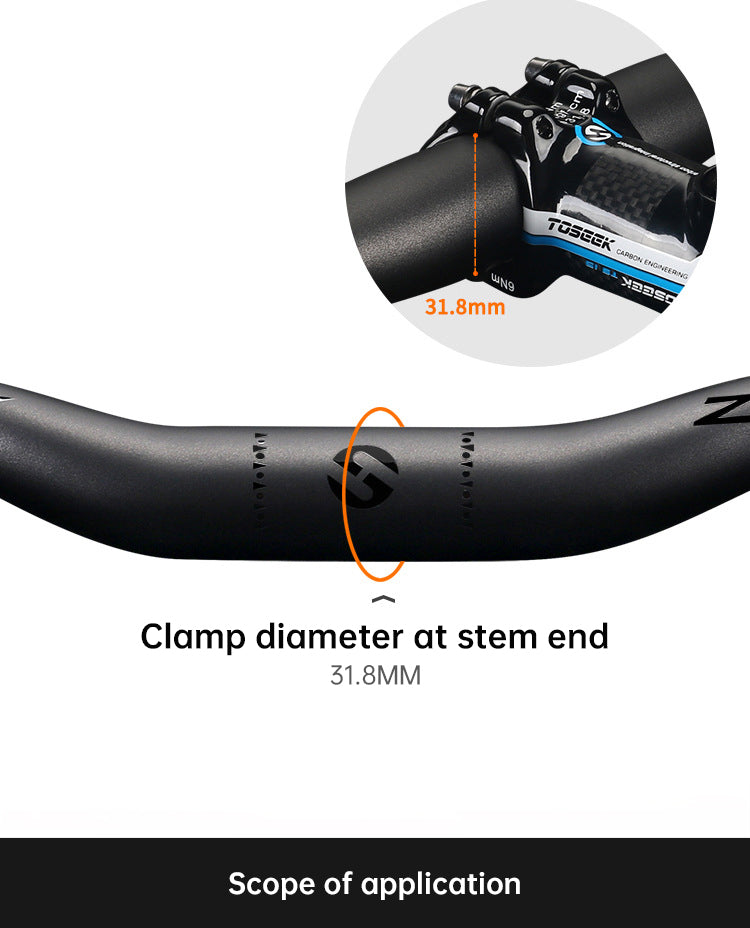 TOSEEK Carbon Fiber MTB Handlebar, 31.8mm, One-piece, Swallow-shaped - Ideal for Mountain Bikes