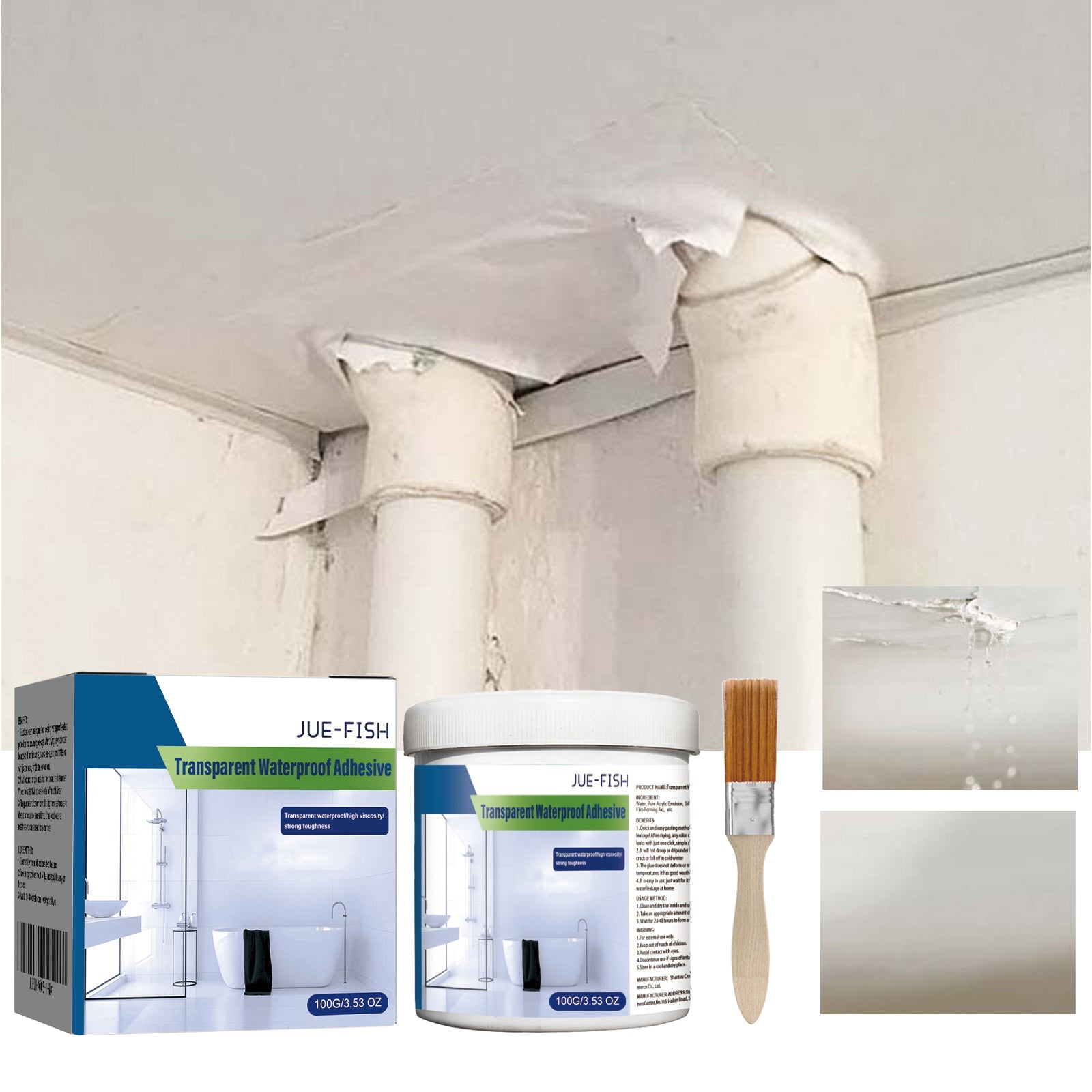 Transparent Waterproof Adhesive, Transparent Waterproof Paint Bathroom Balcony Smashing Brick Roof Leak Proof Glue