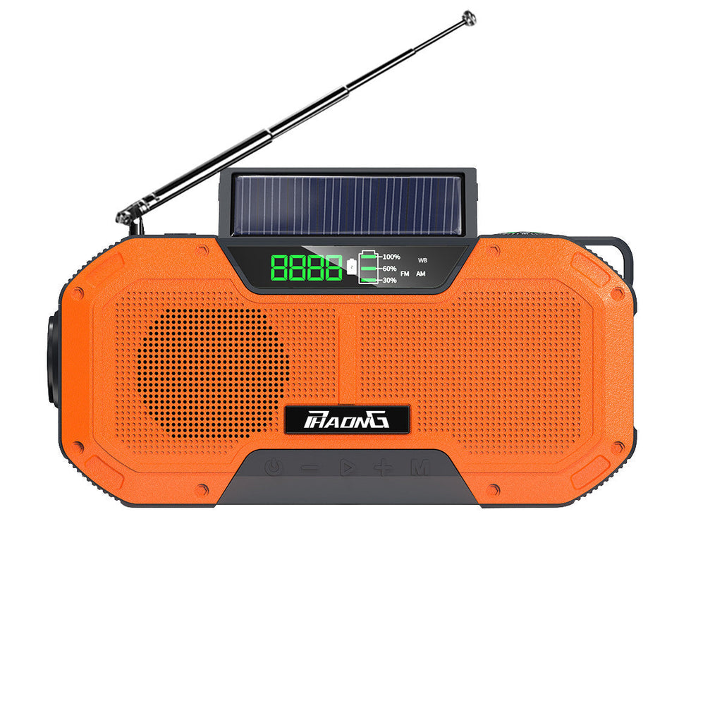 Outdoor Emergency Radio Bluetooth Speaker Solar Hand Flashlight Mobile Charging 5000 Mah Large Capacity