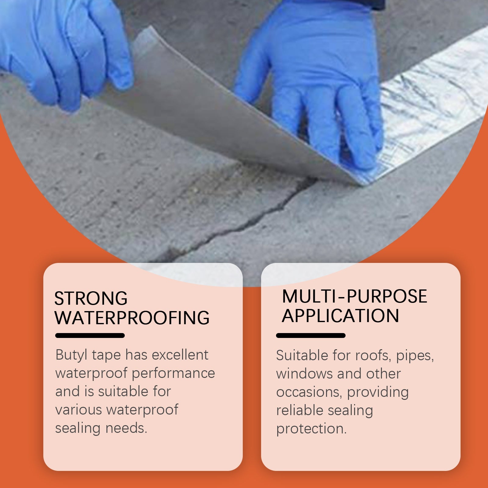 Waterproof Butyl Tape, Roof Repair Leakage Plugging Moisture-Proof High-Stick Self-Adhesive Aluminum Foil Waterproof Roll