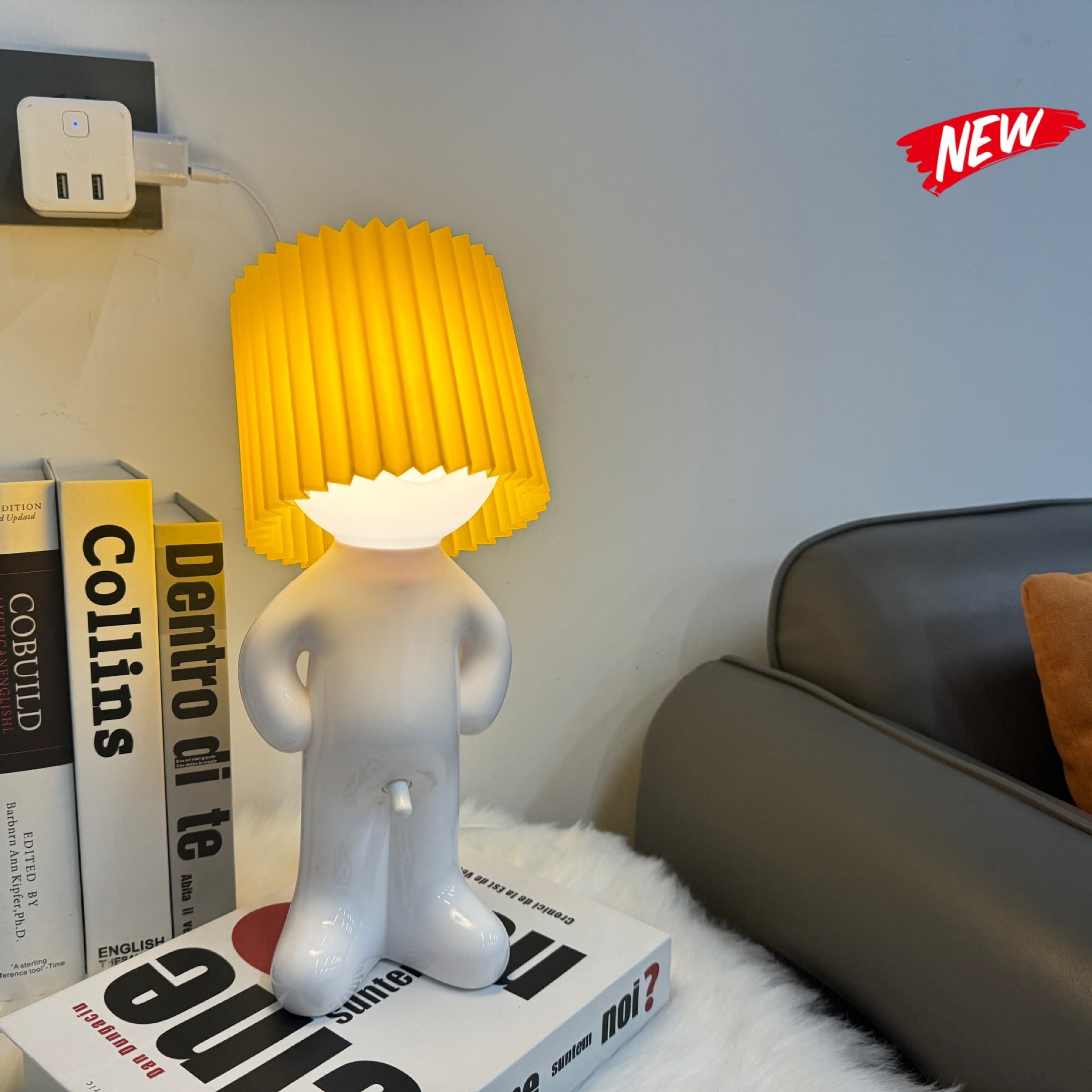 USB plug-in creative MR P shy desk lamp a little shy boy naughty night light without plug