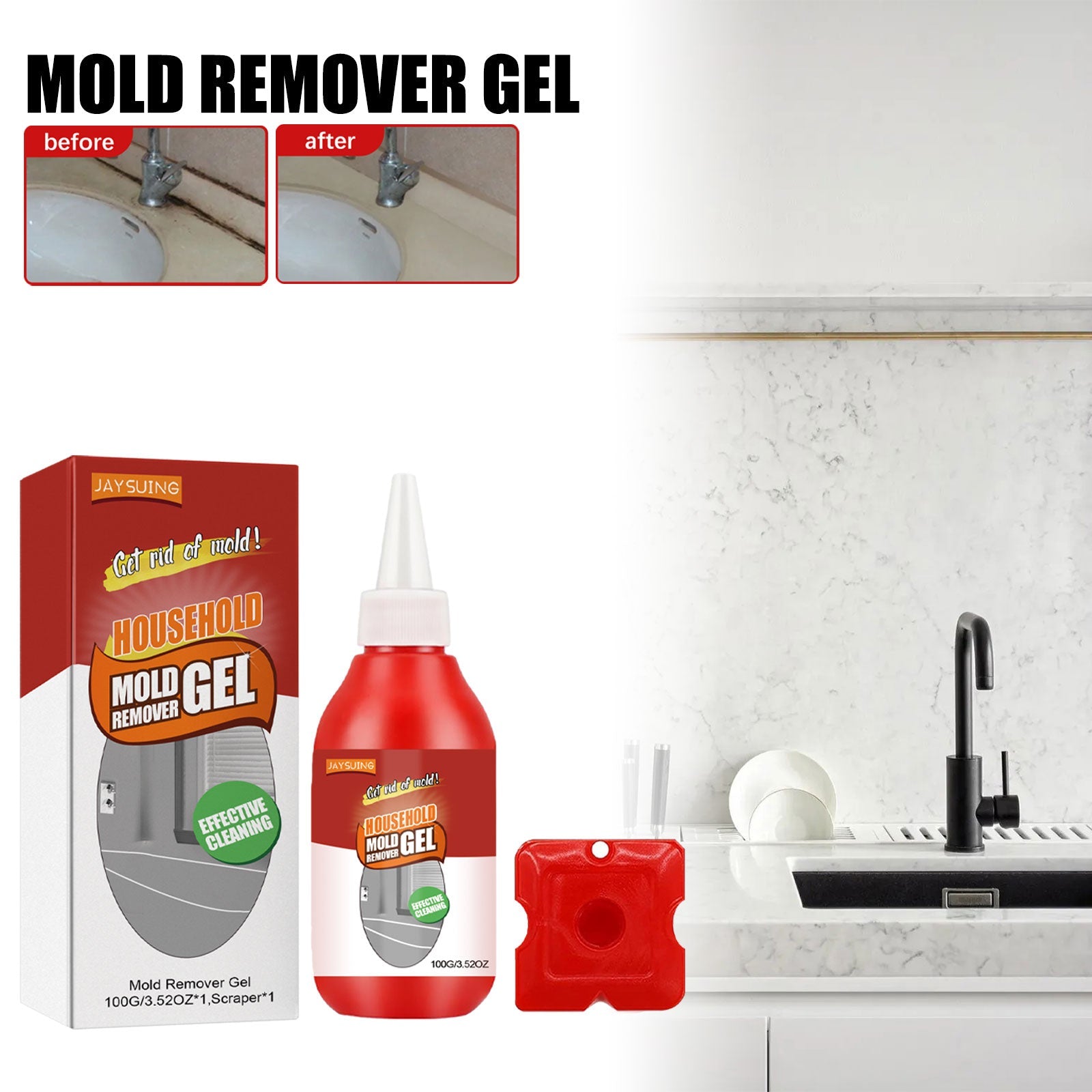 Mildew Remover Gel, Powerful Mildew Remover For Household Bathroom Wall Tile Floor Stain Cleaner