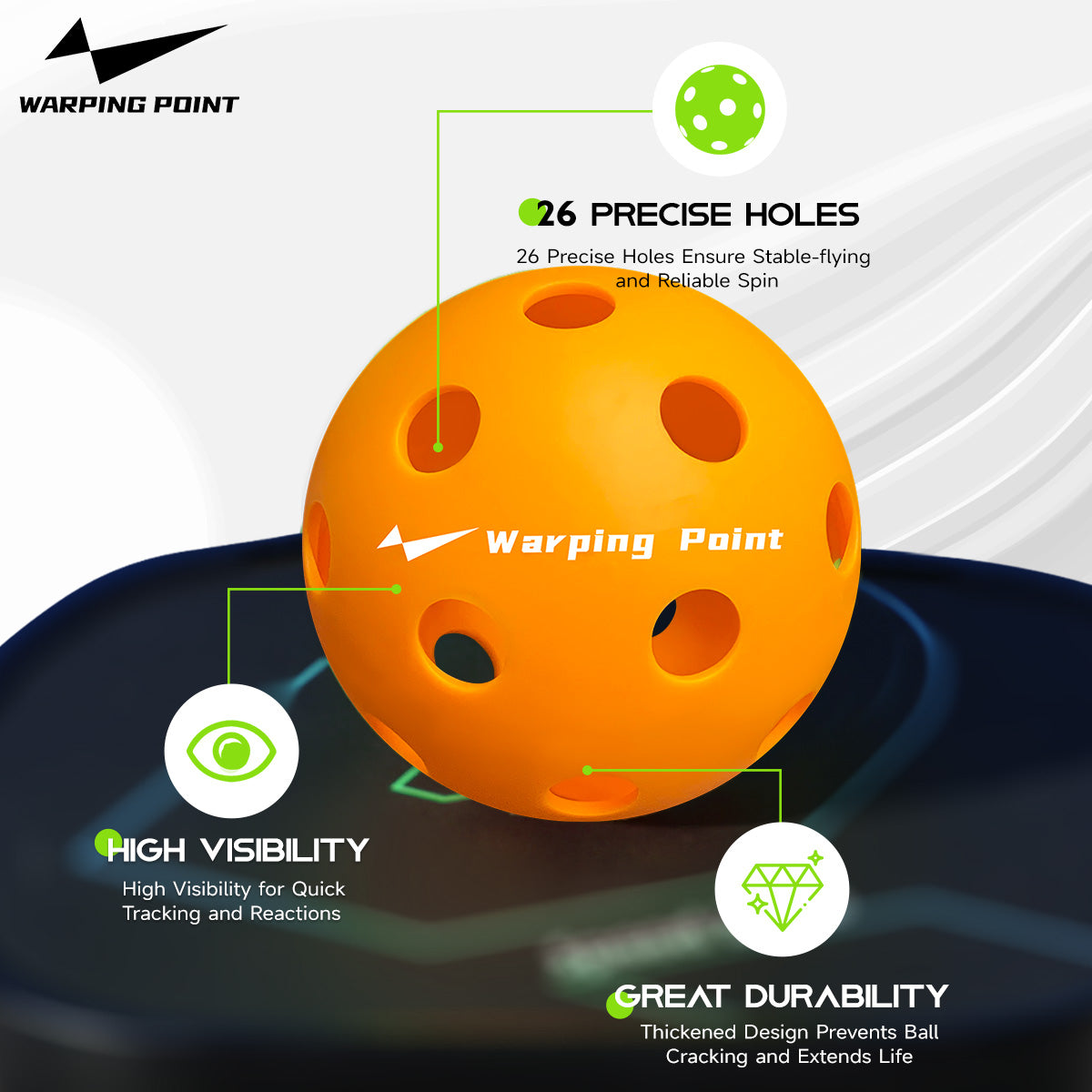 PRACTICE PICKLEBALLS - INDOOR - 12 PACK