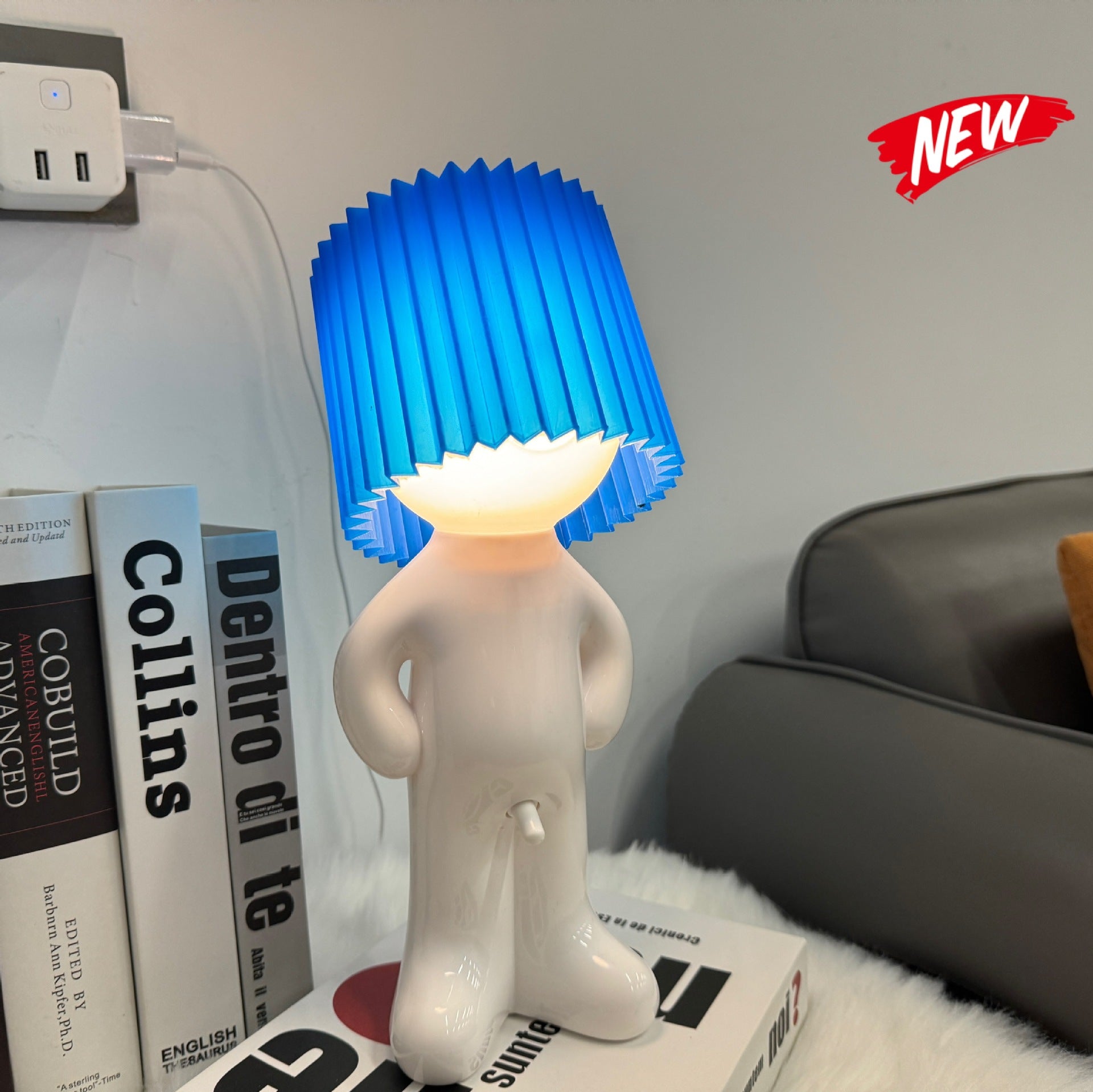 USB plug-in creative MR P shy desk lamp a little shy boy naughty night light without plug