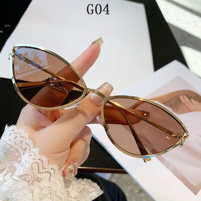 Cat Eye Sunglasses Women Trendy Vintage Vacation Designer Luxury Glasses Lentes De Sol Mujer Lunette Soleil Femme Vasos