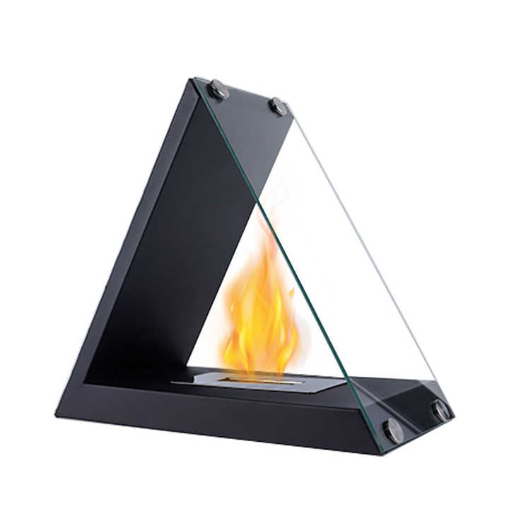 Desktop Triangle Alcohol Burning True Fire Fireplace Portable Viewing Heating Pit Outdoor Portable