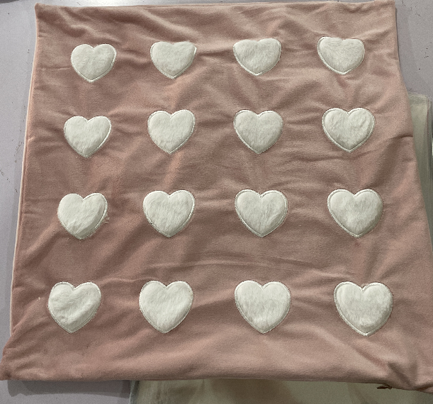 Soft Rabbit Pillow Cover Sofa Cushion Velvet Embroidered Pillow Girl's Heart Pink Cartoon Pillow Cover Cute