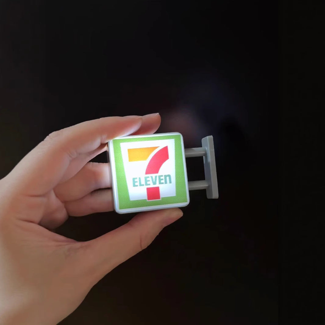 Creative refrigerator stickers convenience store lights illuminated magnetic home decorations