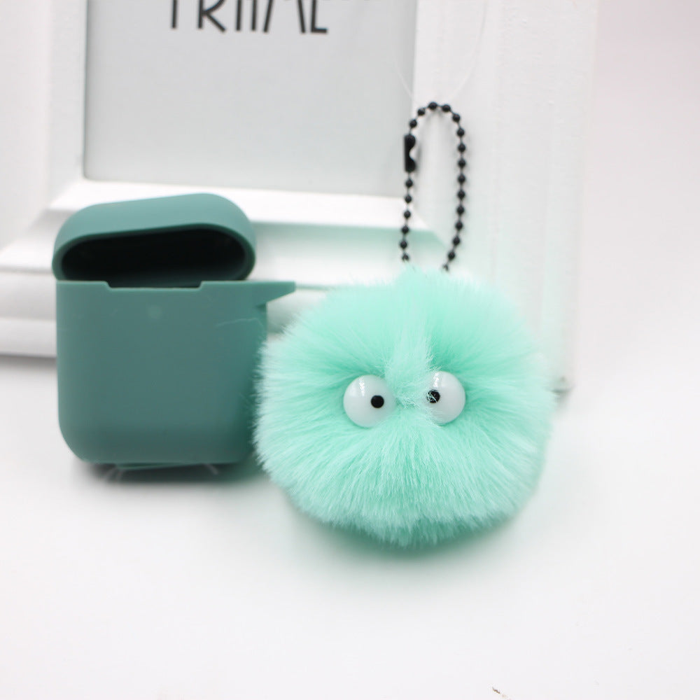 Spirited Away Dust Elf briquettes keychain pendant plush round student bag key pendant gift