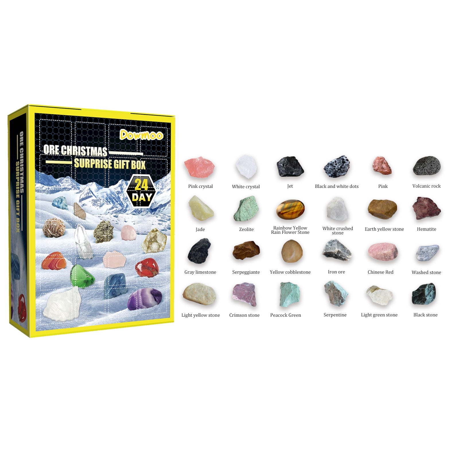 24 Grille Ore Blind Box Christmas 24 Days Multi-Colored Ore Toy Gift Box