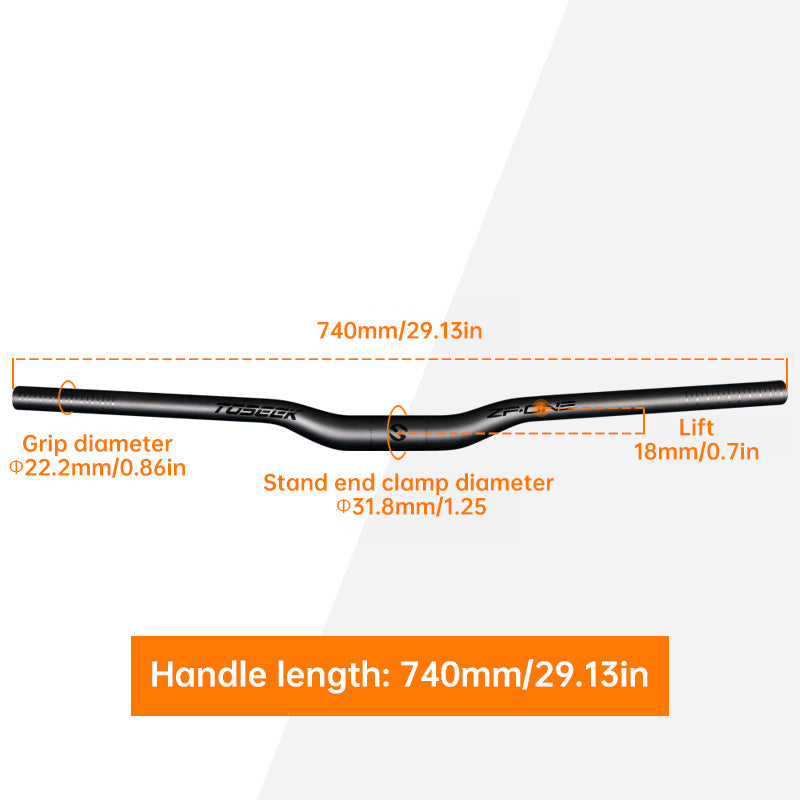 TOSEEK Carbon Fiber MTB Handlebar, 31.8mm, One-piece, Swallow-shaped - Ideal for Mountain Bikes