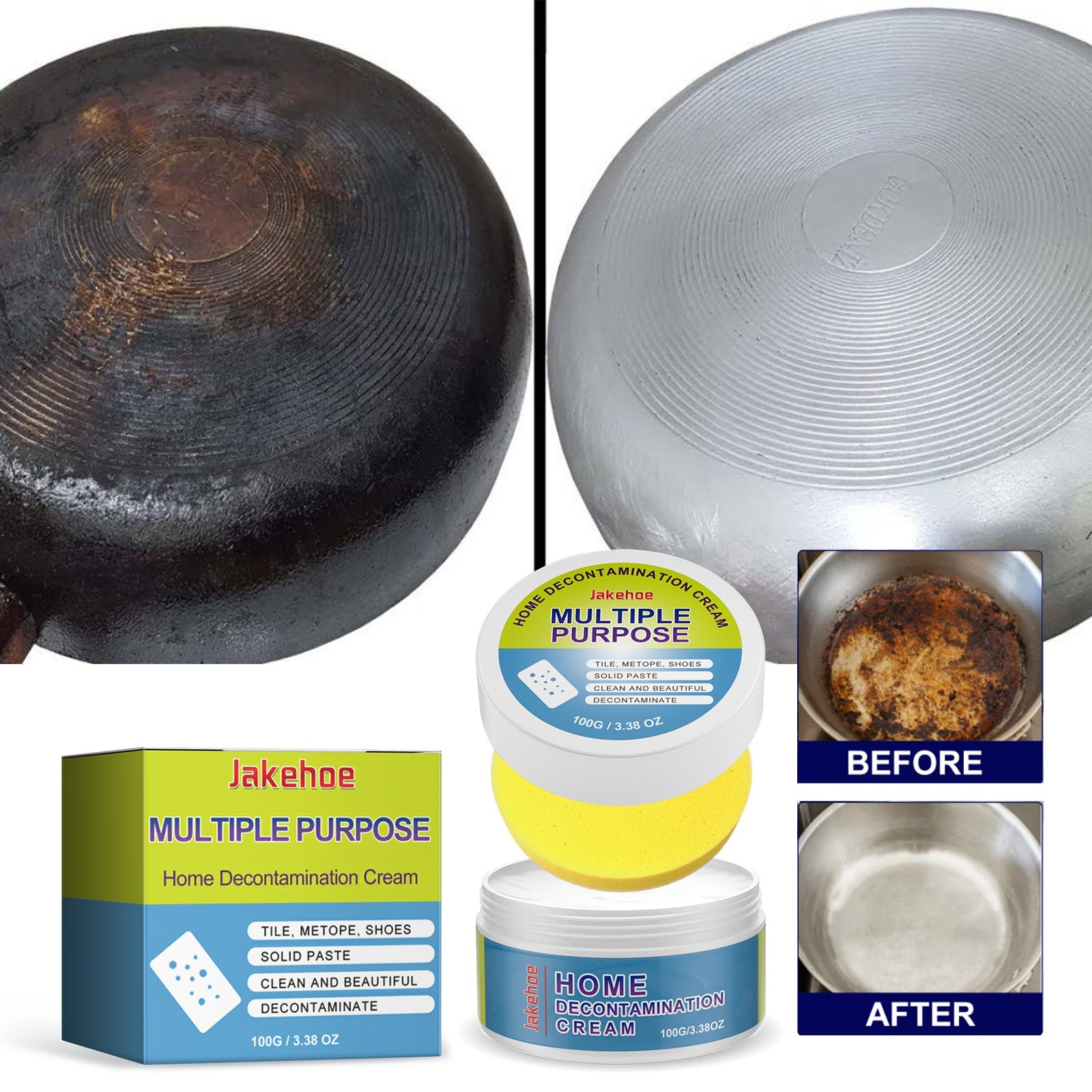 Multiple Purpose Home Decontamination Cream, Kitchen Stove Hood Heavy Oil Stain Scale Cleaning Cream