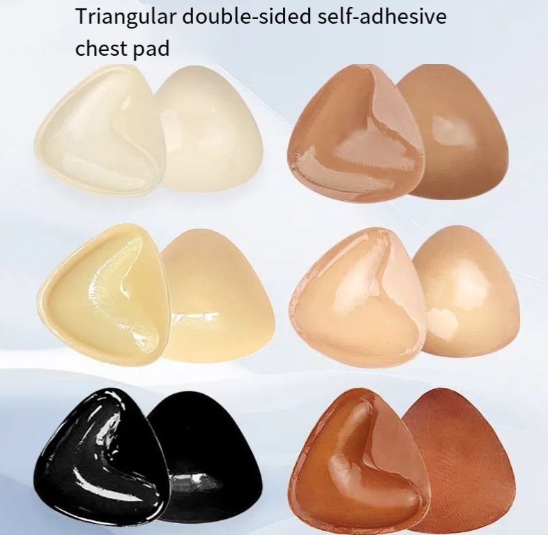 Triangle V-shaped thickened sponge chest patch small chest display large female double-sided self-adhesive chest pad
