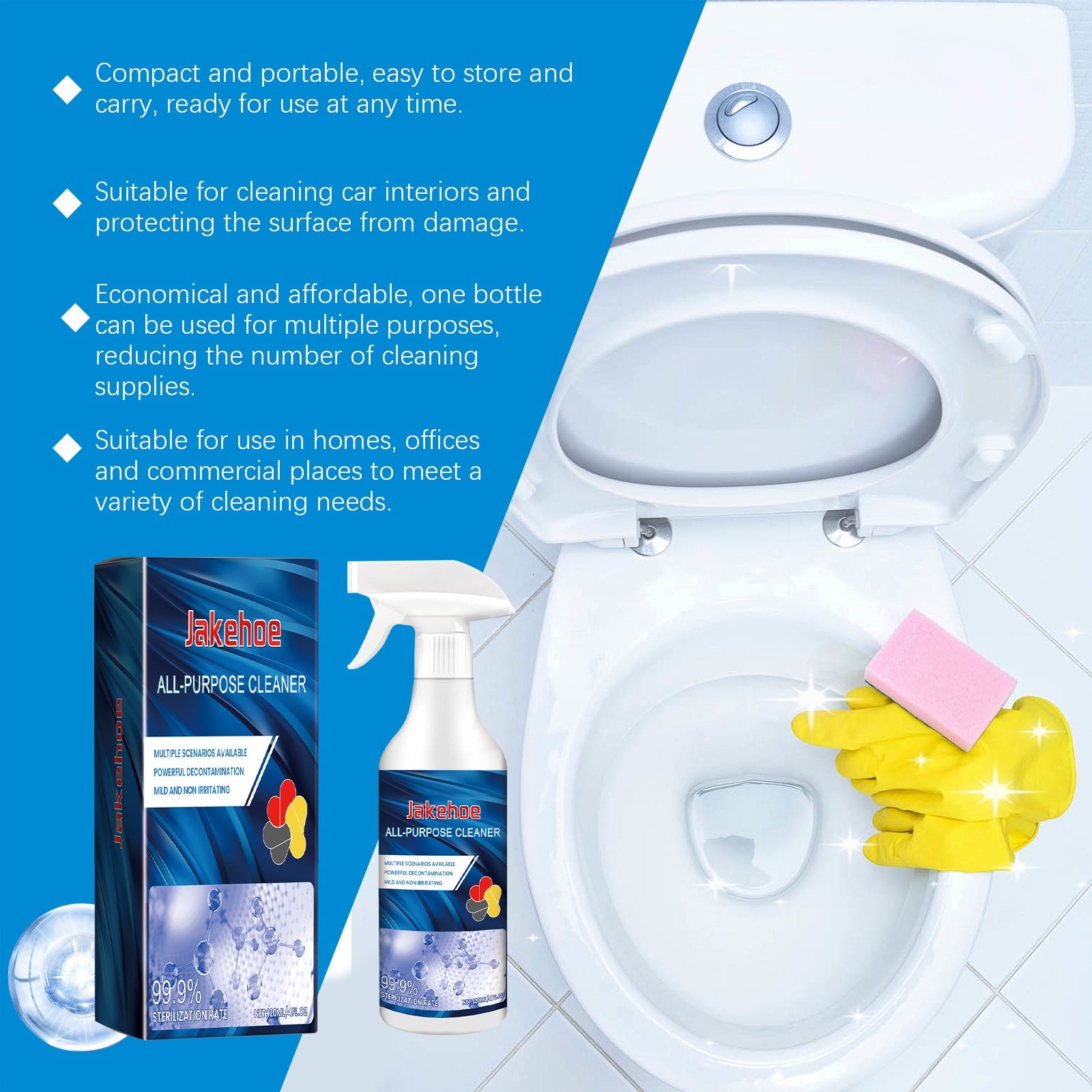 Multi-Functional Cleaner Bathroom Kitchen Multi-Surface Decontamination Cleaning Deodorant Removal Household Cleaner