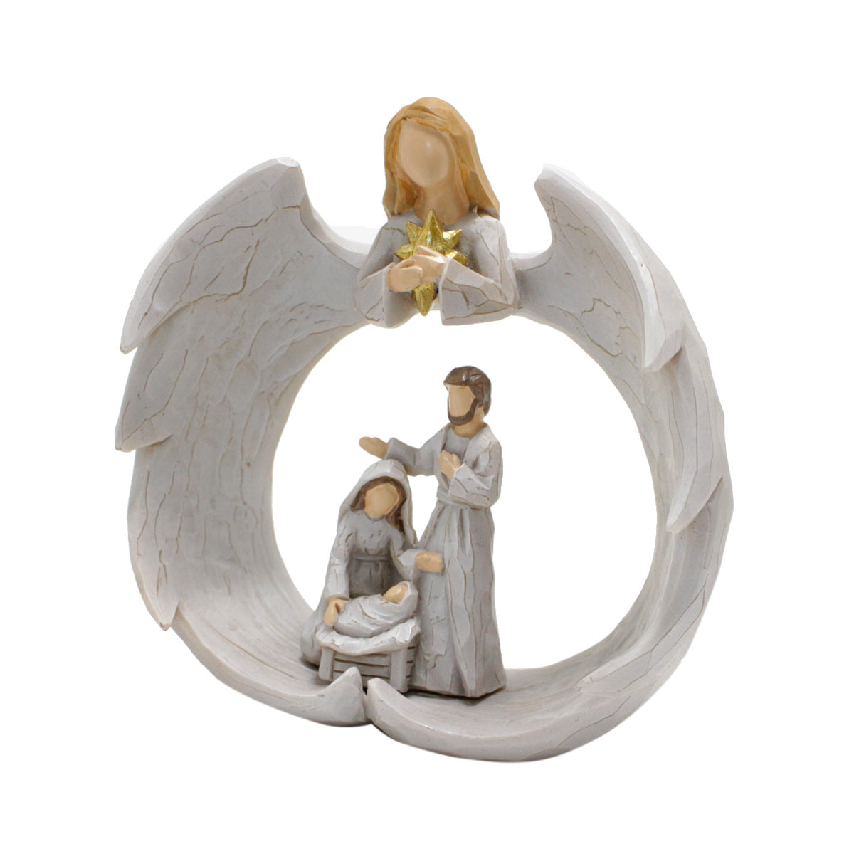 Nordic Creative Angel Family Sculpture Decoration Home Living Room Bookcase Decoration Crafts Resin Statue Ornament