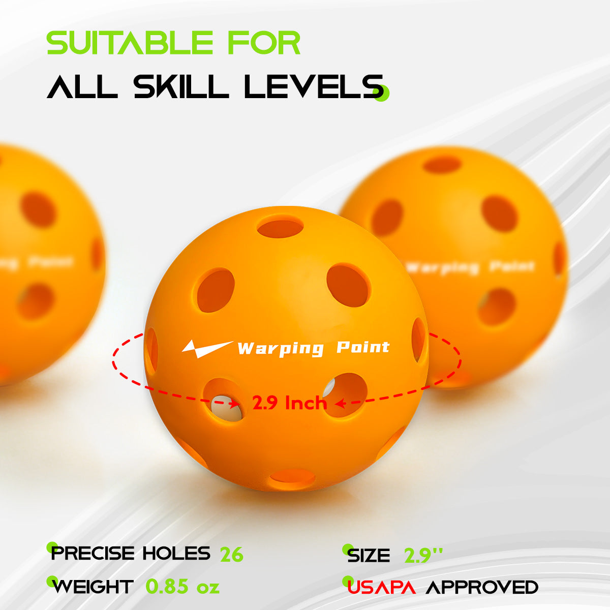 PRACTICE PICKLEBALLS - INDOOR - 12 PACK