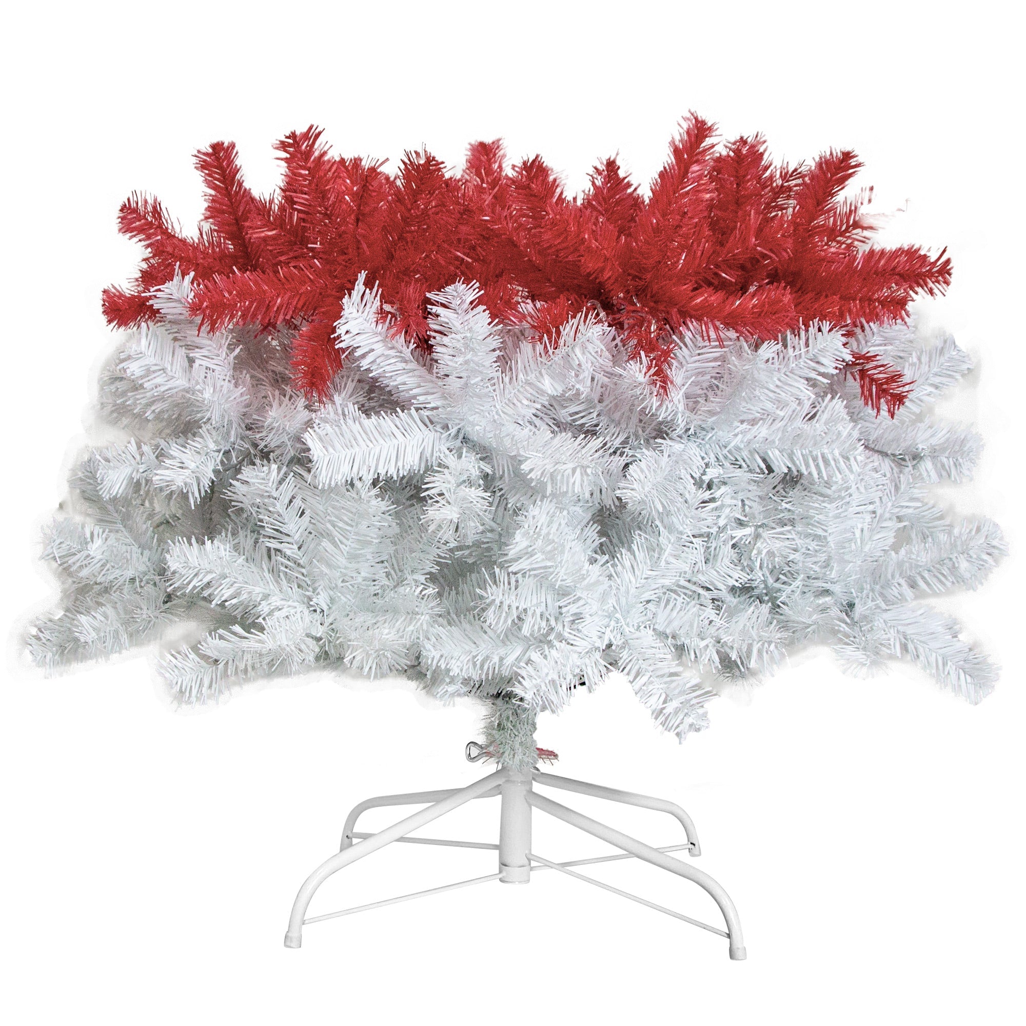 6FT hinge fir artificial fir curved top Christmas tree, bendable, 1250 lush branch hints, 300 LED Christmas lights